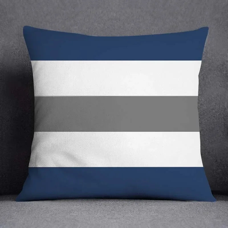 45x45CM Cushion Cover Geometric Pattern Polyester Blue Grey Pillowcase Upholstery Sofa Cushion Throw Pillow Home Decor Pillowcas