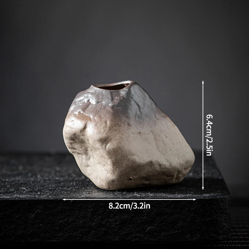Ceramics Vintage Flower Vase Desktop Flower Bottle Aesthetic Retro Flower Pot Hydroponics Flower Arrangement Flower Vases