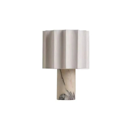 Modern Minimalist Marble Table Lamp Designer Pleated Fabric Lampshade Bedroom Bedside Bar Counter Touch Decorative Table Lamp