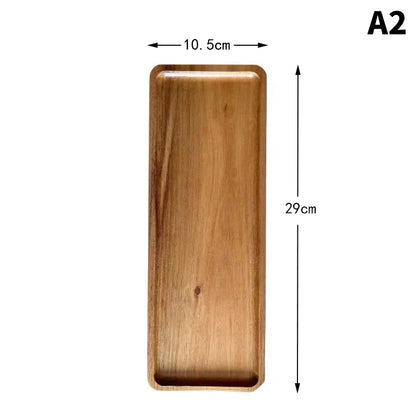 1PCS Tableware Solid Wood Round Dessert Plate Japanese-style Wooden Tray Snack Plate Dried Fruit Plate Wooden Plate
