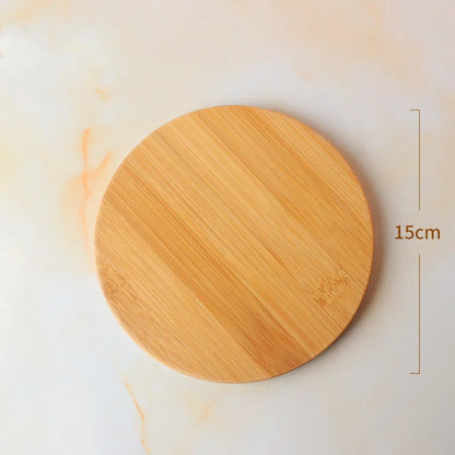15cm/5.9inch Diameter Round Coaster Placemats Bamboo Tray  Tea Coffee Cup Pad Bamboo Wood Plate Heat Resistant Tableware Mug Mat