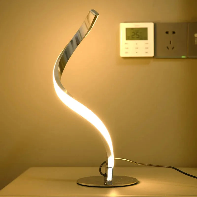 Ins Style Light Luxury Modern Minimalist Spiral Table Lamp Living Room Bedroom Table Lamp, High-end Atmosphere Small Night Light