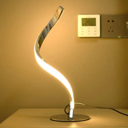 Ins Style Light Luxury Modern Minimalist Spiral Table Lamp Living Room Bedroom Table Lamp, High-end Atmosphere Small Night Light