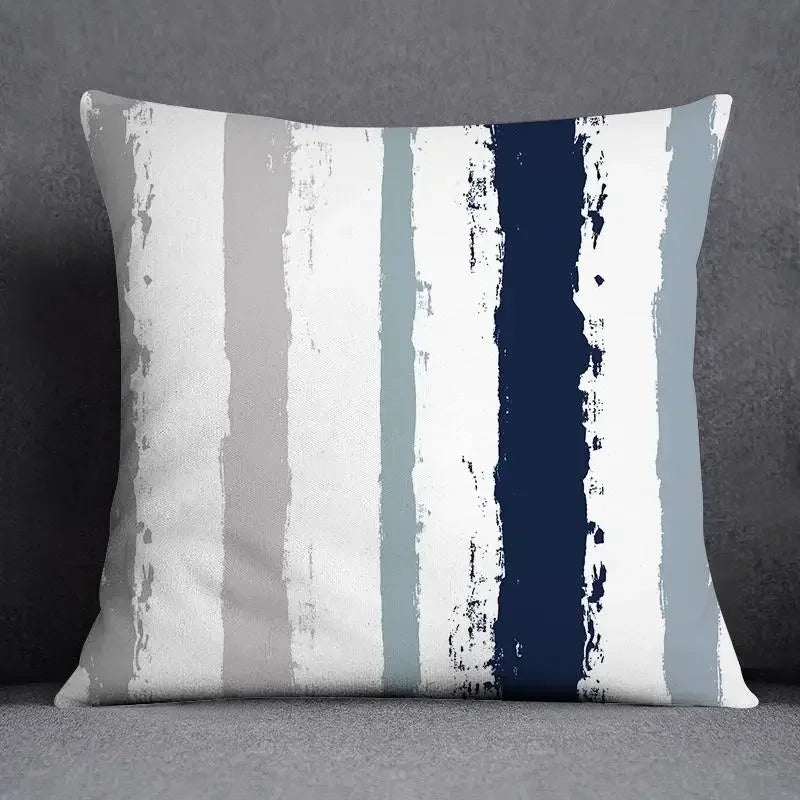 45x45CM Cushion Cover Geometric Pattern Polyester Blue Grey Pillowcase Upholstery Sofa Cushion Throw Pillow Home Decor Pillowcas