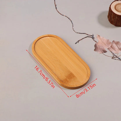 1PCS Tableware Solid Wood Round Dessert Plate Japanese-style Wooden Tray Snack Plate Dried Fruit Plate Wooden Plate