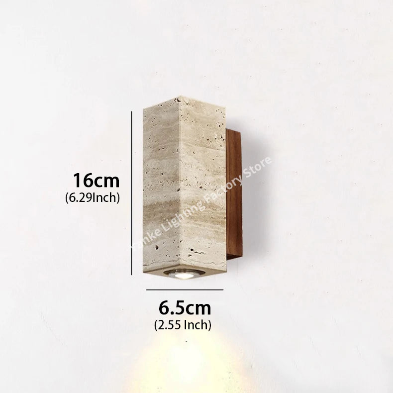 Spanish Yellow Cave Stone LED Wall Lamp Nordic Minimalist Living Room Bedroom Headboard Background Home Decor Fixture