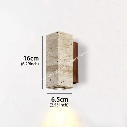 Spanish Yellow Cave Stone LED Wall Lamp Nordic Minimalist Living Room Bedroom Headboard Background Home Decor Fixture