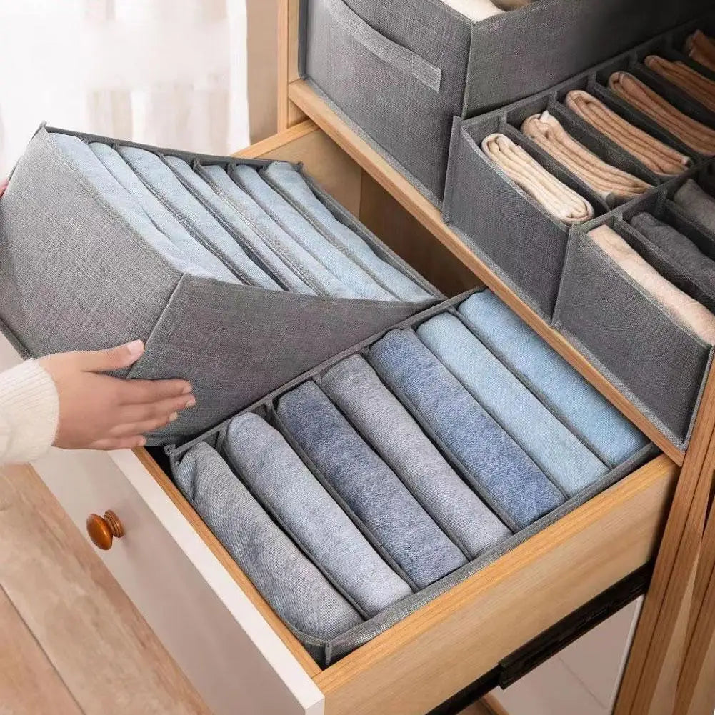 Foldable Washable Closet Organizer Drawer Dividers for Clothes Jeans Underwear Storage Box Space Saving Wardrobe Organization