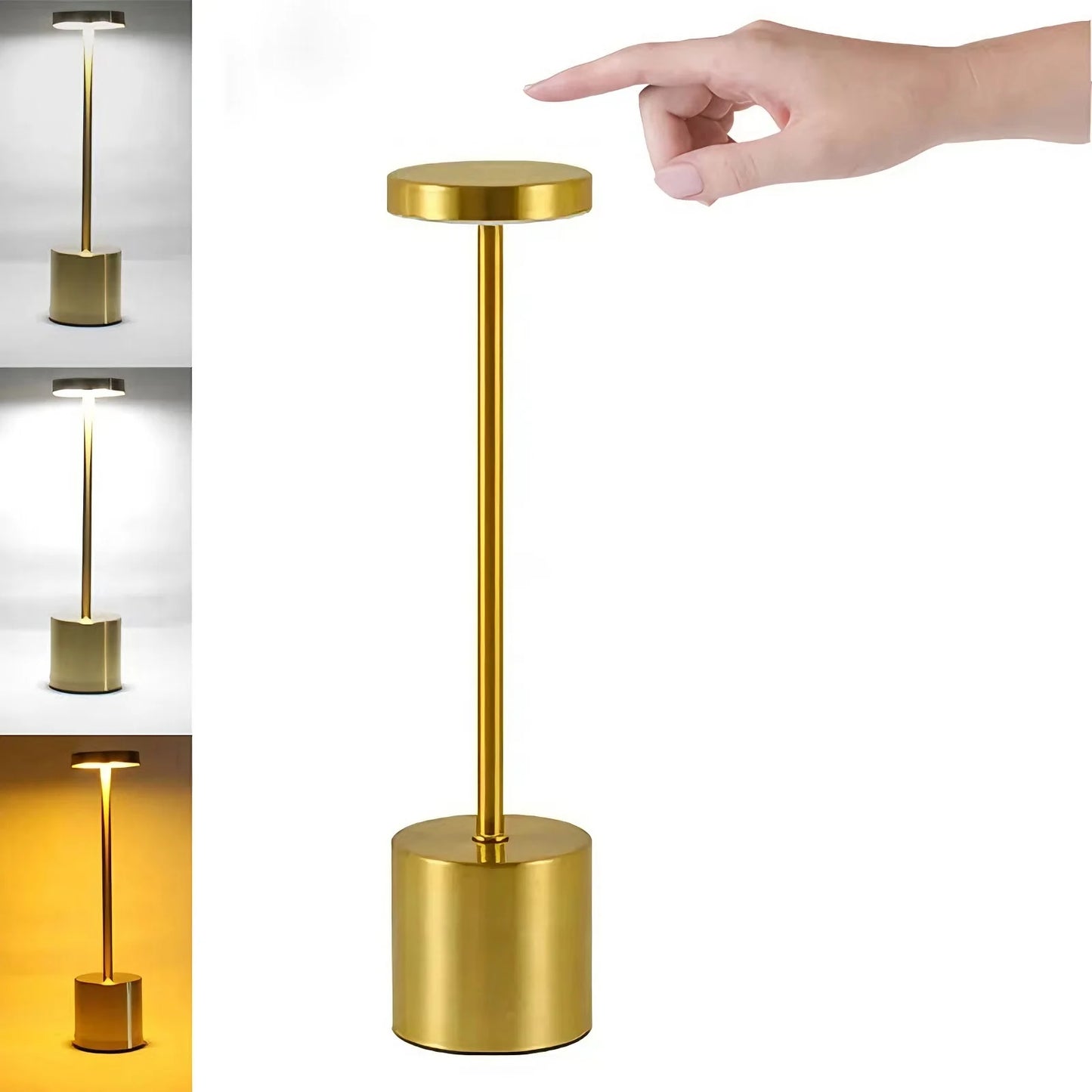 Rechargeable LED Desk Lamp,3 Color Changing & Dimmable,Touch Control Night Light,Bedroom,Modern Ambient Light Bar,Office,Home