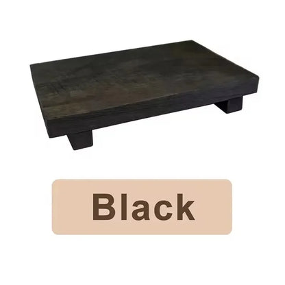 Wood Tray Pedestal Stand Bathroom Decor Wooden Vanity Hands Soap Scented Candle Storage Holder Tray Kitchen Seasoning Holder