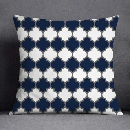 45x45CM Cushion Cover Geometric Pattern Polyester Blue Grey Pillowcase Upholstery Sofa Cushion Throw Pillow Home Decor Pillowcas