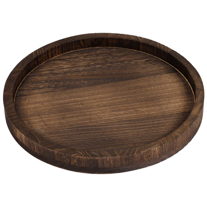 30 CM Round Wooden Tray Retro Decorative Coffee Meal Trays Serving Platter Multipurpose Candle Holder Trays for Table Home Decor