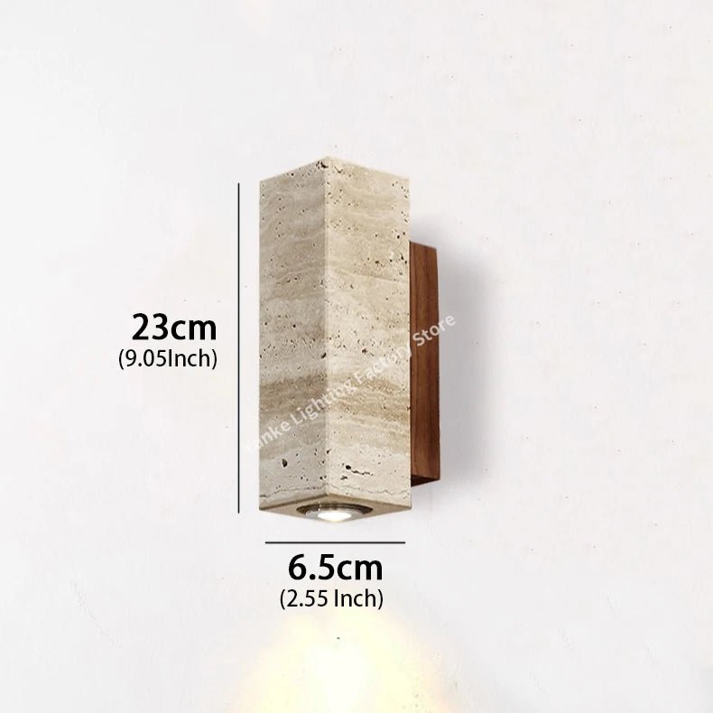 Spanish Yellow Cave Stone LED Wall Lamp Nordic Minimalist Living Room Bedroom Headboard Background Home Decor Fixture