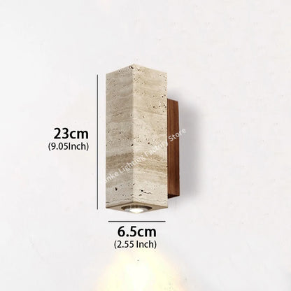 Spanish Yellow Cave Stone LED Wall Lamp Nordic Minimalist Living Room Bedroom Headboard Background Home Decor Fixture