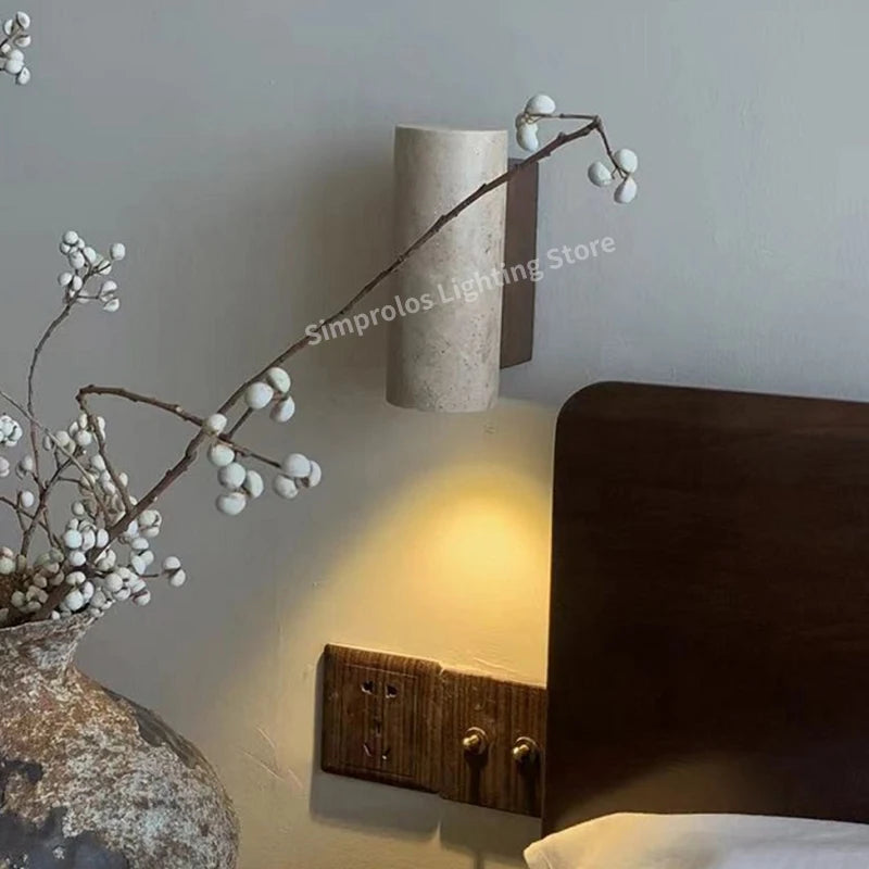 Spanish Yellow Cave Stone LED Wall Lamp Nordic Minimalist Living Room Bedroom Headboard Background Home Decor Fixture