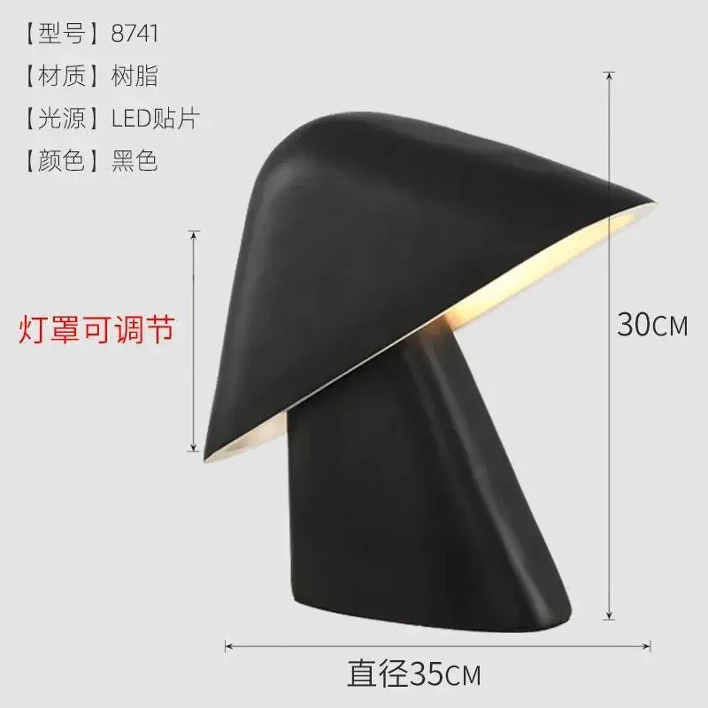 Minimalist orange Resin LED Desk Lamp led adjustable mushroom lamp Bedroom Bedside Light Study Living Room office desk lamp