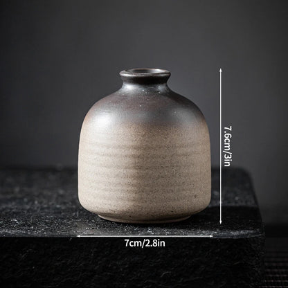 Ceramics Vintage Flower Vase Desktop Flower Bottle Aesthetic Retro Flower Pot Hydroponics Flower Arrangement Flower Vases
