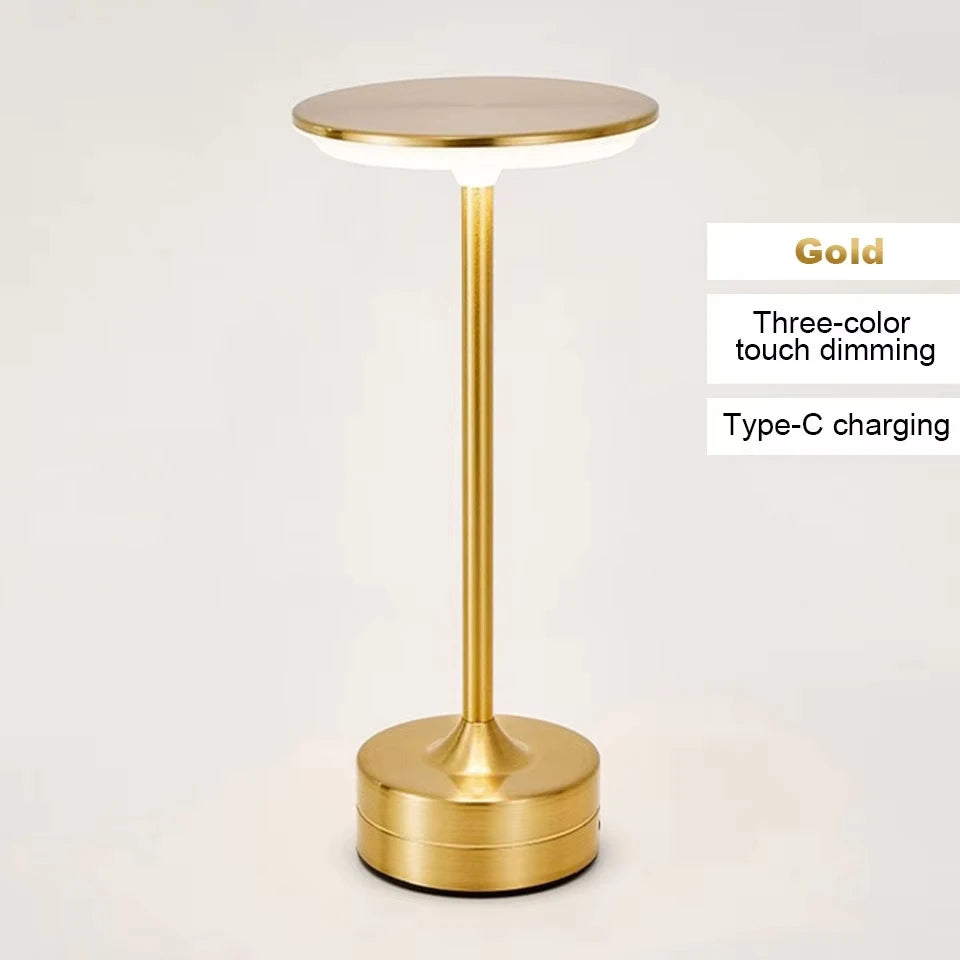 Rechargeable LED Desk Lamp,3 Color Changing & Dimmable,Touch Control Night Light,Bedroom,Modern Ambient Light Bar,Office,Home