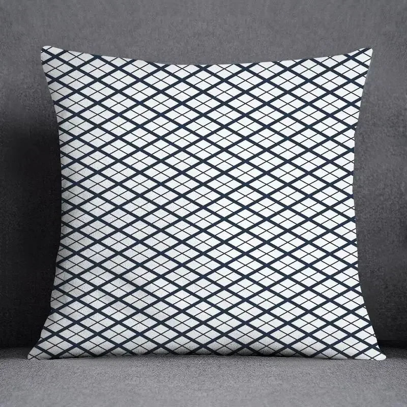 45x45CM Cushion Cover Geometric Pattern Polyester Blue Grey Pillowcase Upholstery Sofa Cushion Throw Pillow Home Decor Pillowcas