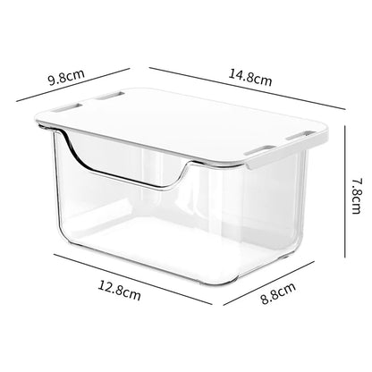 12pcs Drawer Storage Box Bathroom Transparent Suspended Cotton Swab Storage Box Under the Mirror Cabinet Pull-Out Storage Case