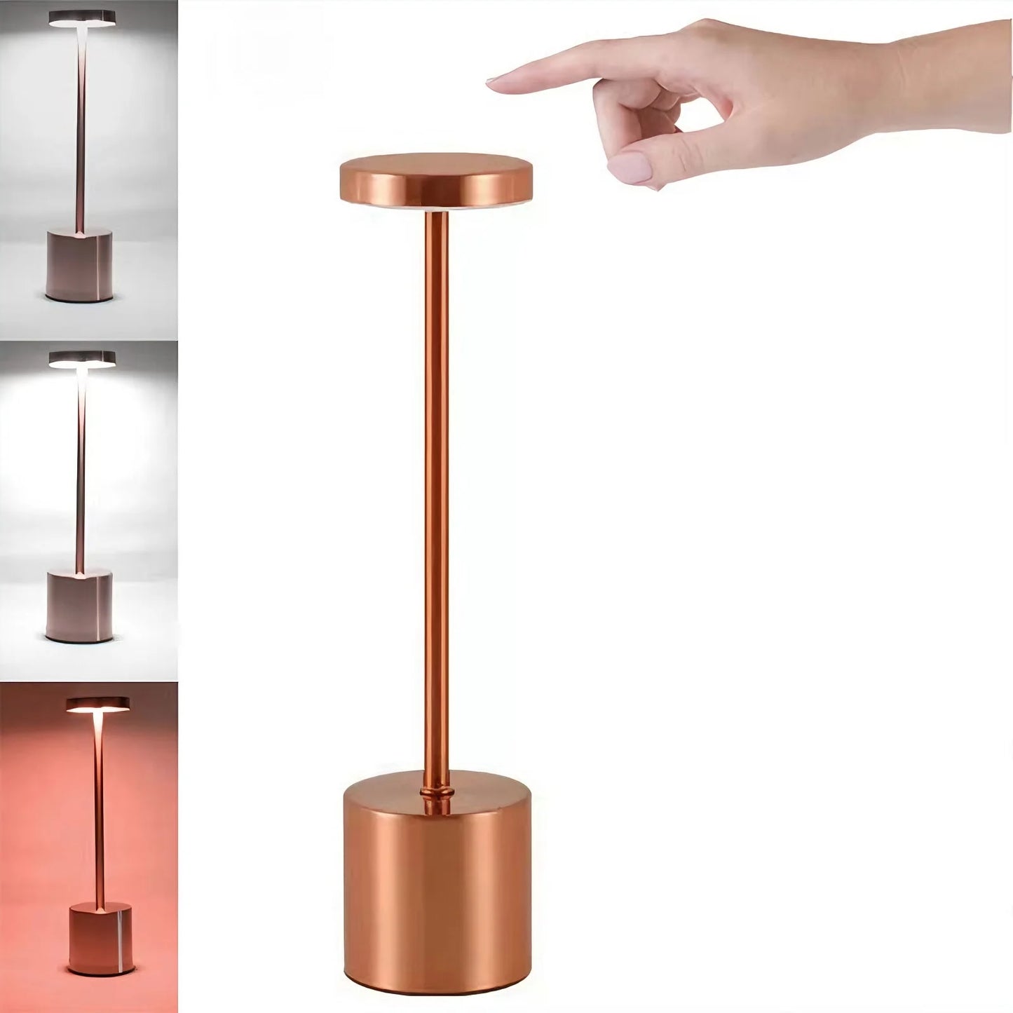 Rechargeable LED Desk Lamp,3 Color Changing & Dimmable,Touch Control Night Light,Bedroom,Modern Ambient Light Bar,Office,Home