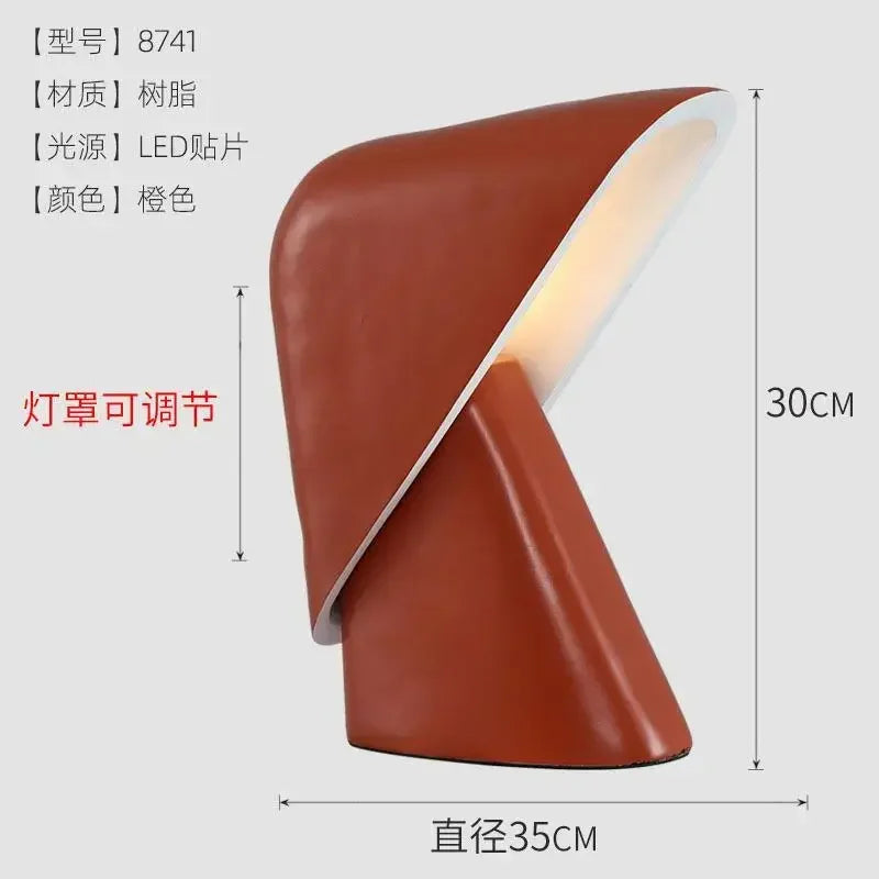 Minimalist orange Resin LED Desk Lamp led adjustable mushroom lamp Bedroom Bedside Light Study Living Room office desk lamp