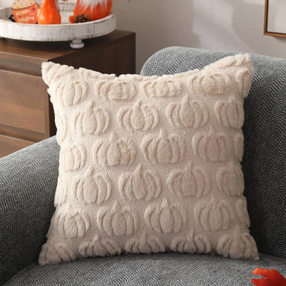 Green Pillow Covers Spring Decorations Boho Striped Corduroy Throw Pillow Cases Soft Plush Farmhouse Couch Cushion Case 45x45CM