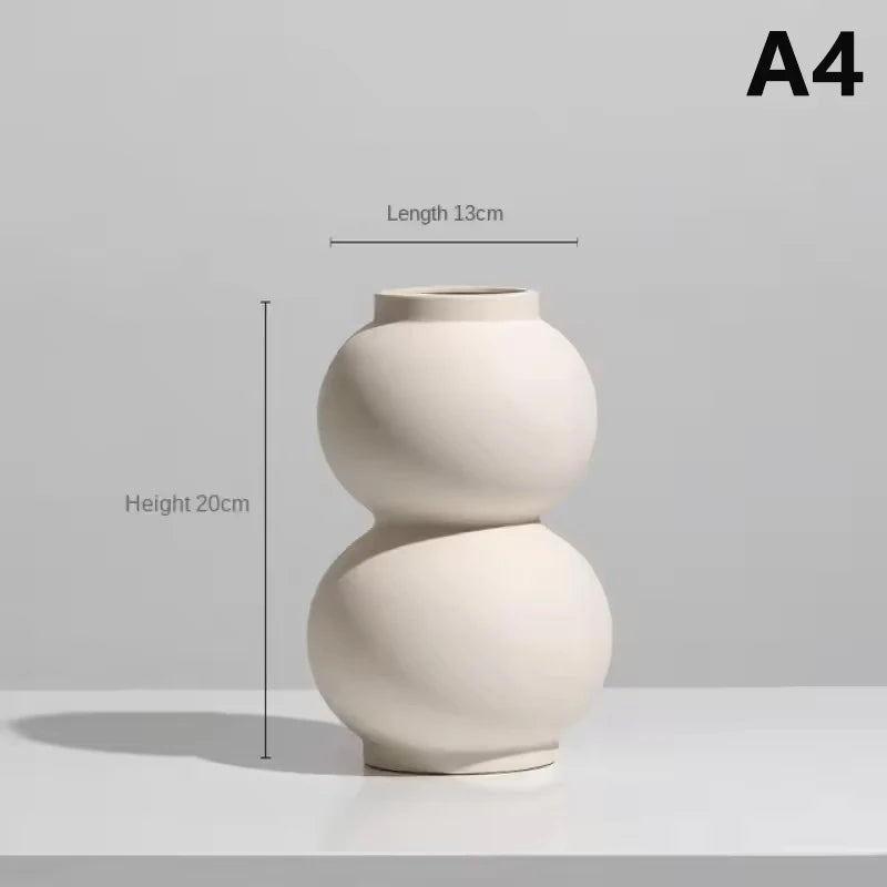 Modern Simple Ceramic Art Vase Dried Flowers Flower Arrangement Ornament Bedroom Desktop Home Decor Photography Background Decor