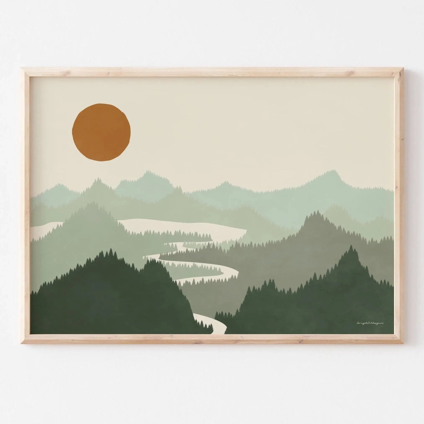 3pcs/set Japanese Alps Sunrise Canvas Printing Abstract Line Landscape Wall Art Art Poster for Modern Living Room & Home Decor
