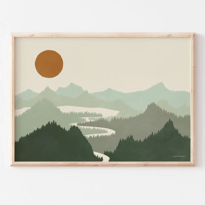 3pcs/set Japanese Alps Sunrise Canvas Printing Abstract Line Landscape Wall Art Art Poster for Modern Living Room & Home Decor