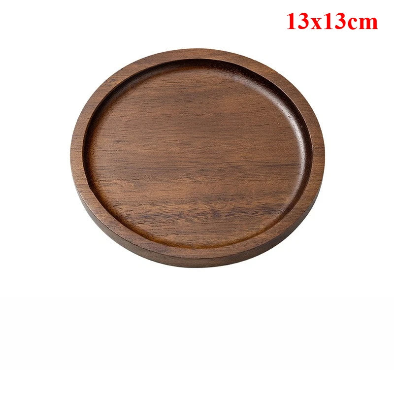 Creative Wooden Serving Tray - Multi-Functional Coffee Coaster & Plate, for Coffee Shops, Kitchens & Homes, for Teacups & Fruits