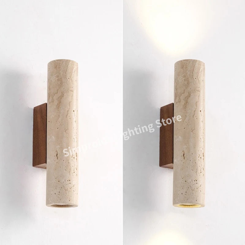 Spanish Yellow Cave Stone LED Wall Lamp Nordic Minimalist Living Room Bedroom Headboard Background Home Decor Fixture