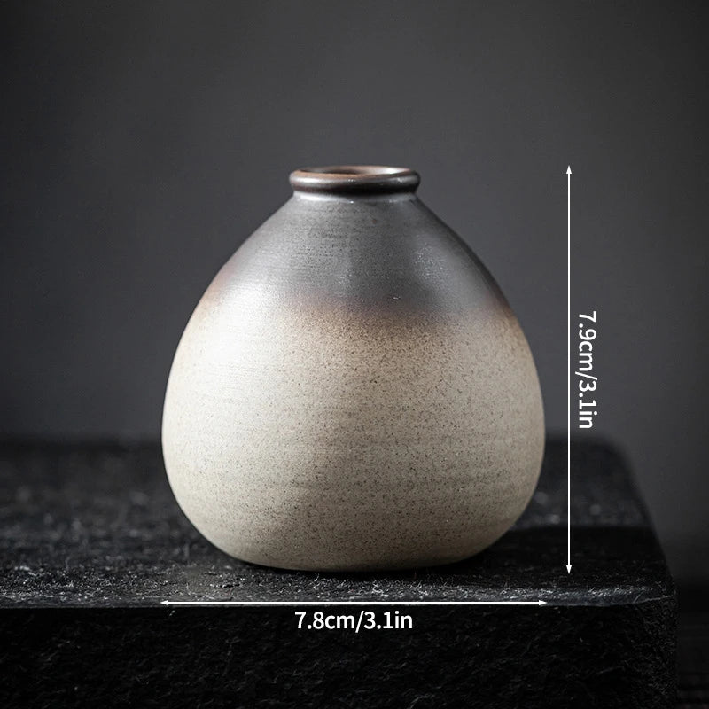 Ceramics Vintage Flower Vase Desktop Flower Bottle Aesthetic Retro Flower Pot Hydroponics Flower Arrangement Flower Vases