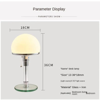 Modern Minimalist White Glass Lampshade LED Reading Desk Lamp Bauhaus Study Bedroom Indoor Homeing Decoration Lighting Fixtures