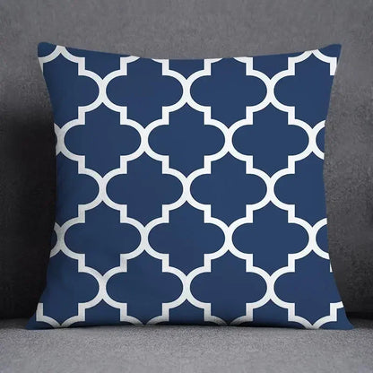 45x45CM Cushion Cover Geometric Pattern Polyester Blue Grey Pillowcase Upholstery Sofa Cushion Throw Pillow Home Decor Pillowcas
