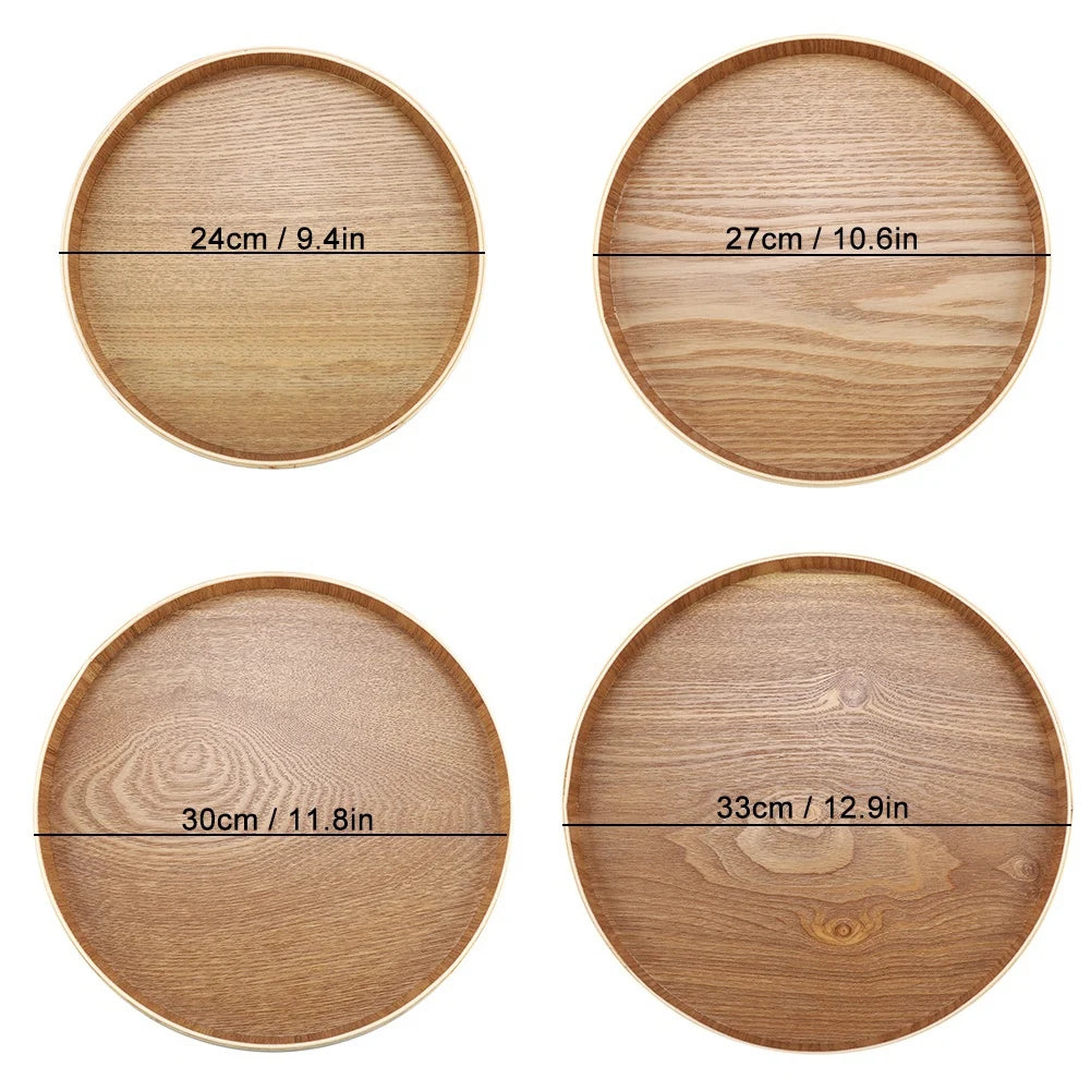 1PCS Round Bamboo Tray Saucer Flower Pot Tray Cup Pad Coaster Plate Kitchen Decorative Plate Creative Coaster Coffee Cup Mat