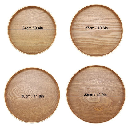 1PCS Round Bamboo Tray Saucer Flower Pot Tray Cup Pad Coaster Plate Kitchen Decorative Plate Creative Coaster Coffee Cup Mat