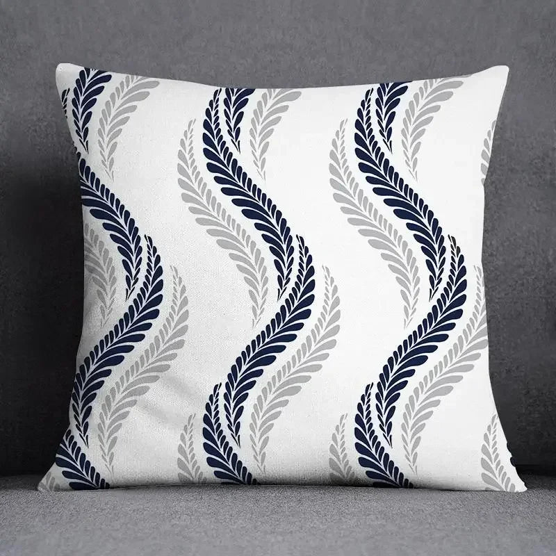 45x45CM Cushion Cover Geometric Pattern Polyester Blue Grey Pillowcase Upholstery Sofa Cushion Throw Pillow Home Decor Pillowcas