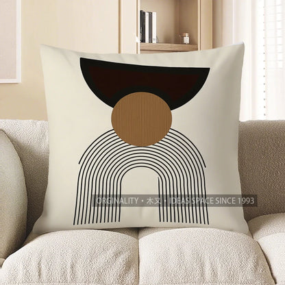 Home Decor Modern Geometric Black & White Throw Pillow Pattern Cushion Cover Suitable for Sofa Bedroom Car Pillow Cover