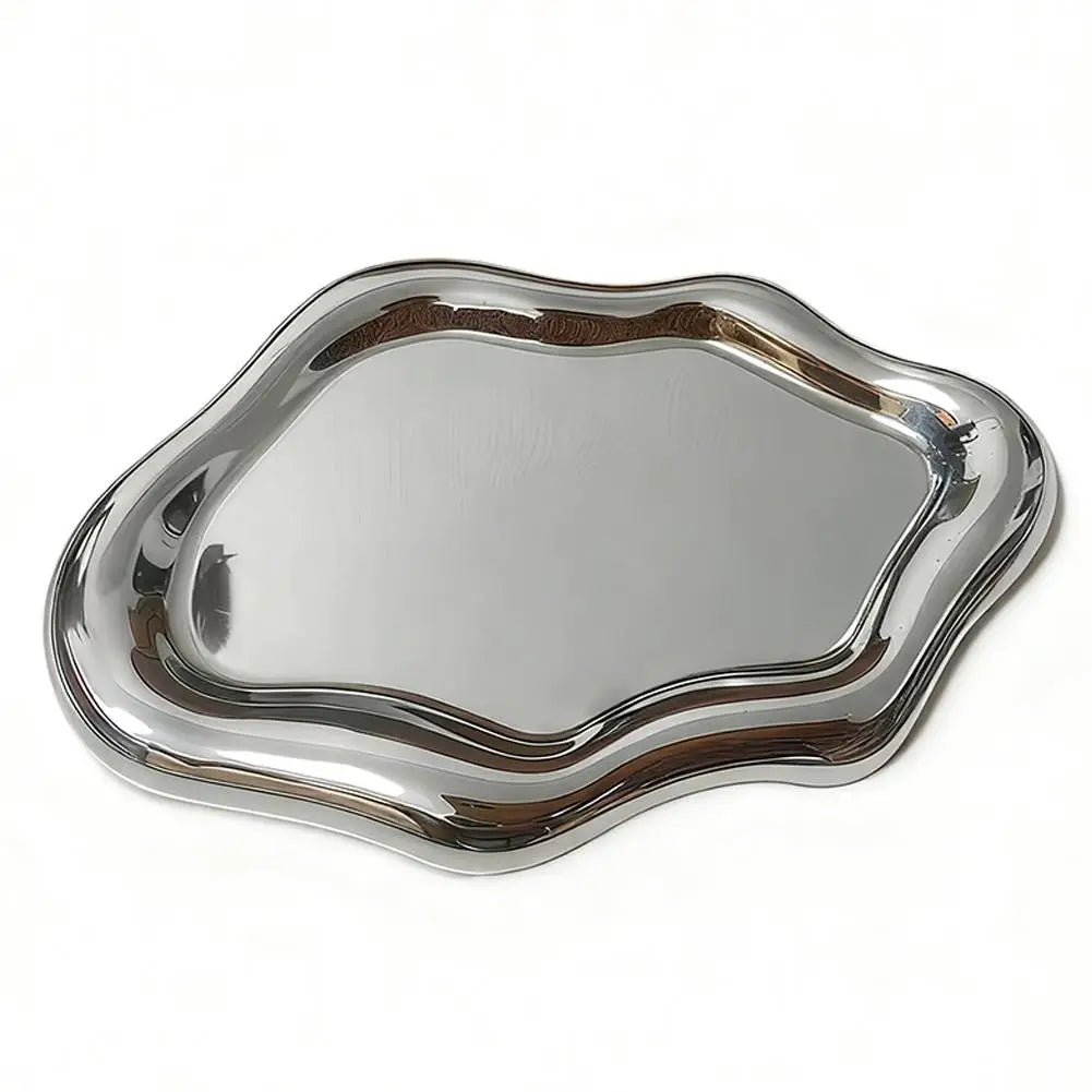 Simple Jewelry Storage Tray Creative White/silver Storage Tray Decorative Ornaments Electroplated Jewelry Tray