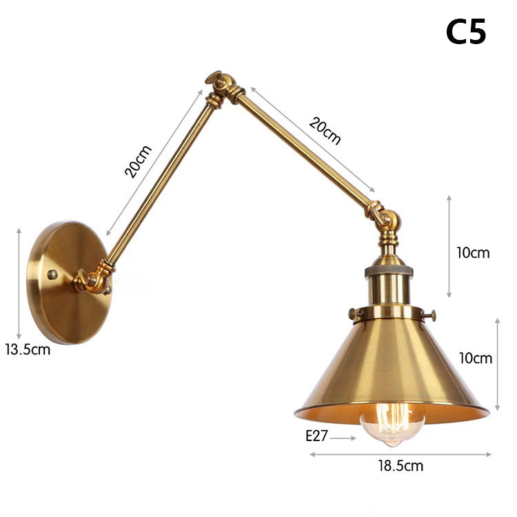 Modern Minimalist Bedroom Wall Lamp for Living Room Aisle Dining Room Adjustable Decorative Long Arm Wall Sconce Reading Lights