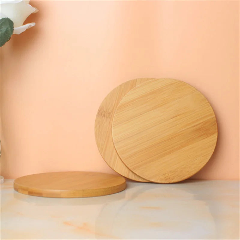 15cm/5.9inch Diameter Round Coaster Placemats Bamboo Tray  Tea Coffee Cup Pad Bamboo Wood Plate Heat Resistant Tableware Mug Mat