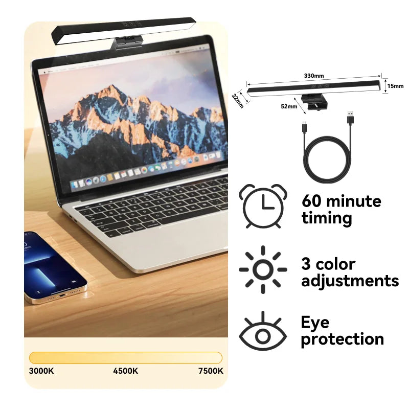 Led Monitor Light Bar Computer Lamps Reading Light Screen Hanging Desk Light Stepless Dimming Monitor For Bedroom Study Room