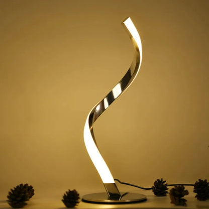Ins Style Light Luxury Modern Minimalist Spiral Table Lamp Living Room Bedroom Table Lamp, High-end Atmosphere Small Night Light