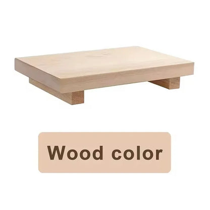 Wood Tray Pedestal Stand Bathroom Decor Wooden Vanity Hands Soap Scented Candle Storage Holder Tray Kitchen Seasoning Holder