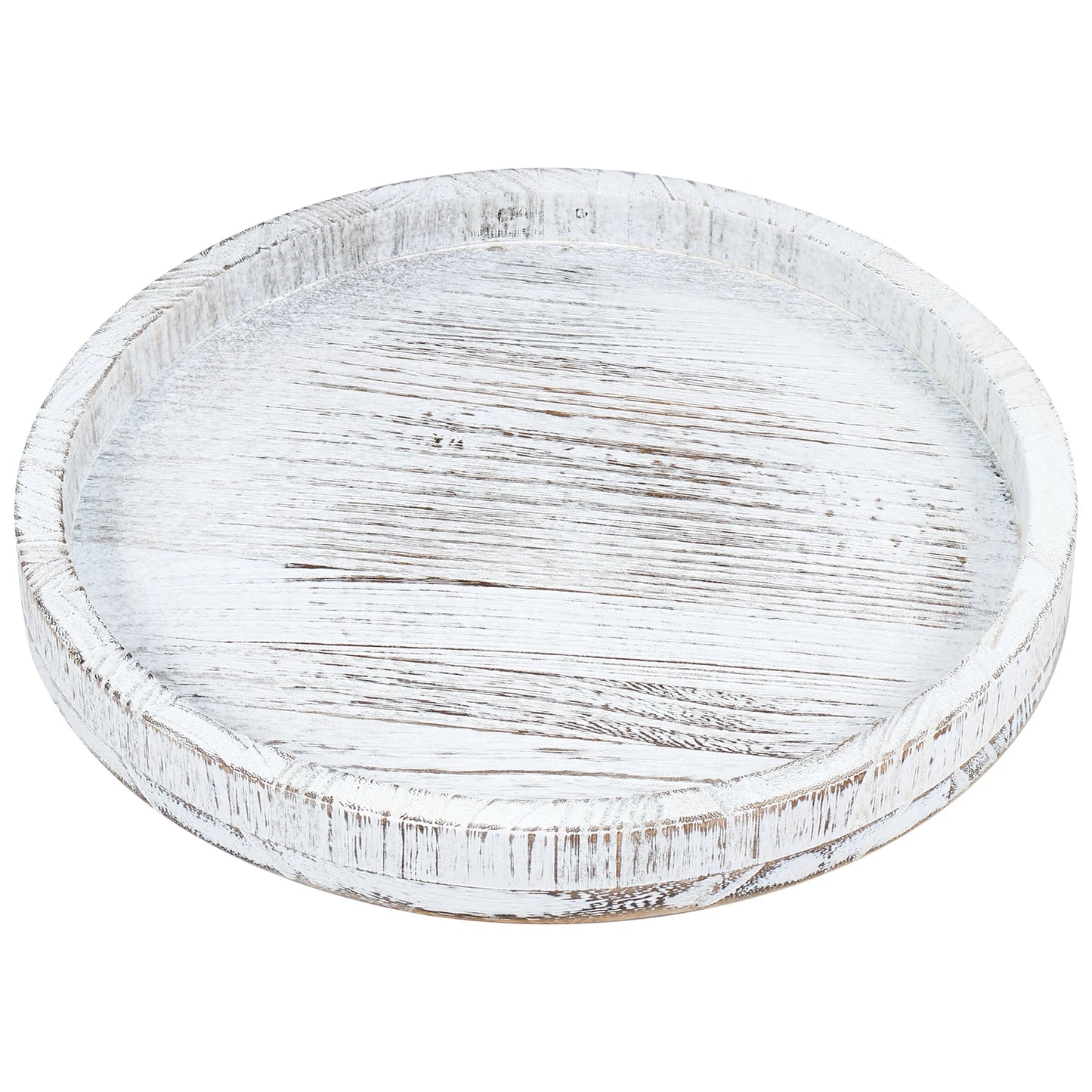 30 CM Round Wooden Tray Retro Decorative Coffee Meal Trays Serving Platter Multipurpose Candle Holder Trays for Table Home Decor