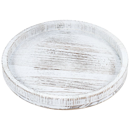 30 CM Round Wooden Tray Retro Decorative Coffee Meal Trays Serving Platter Multipurpose Candle Holder Trays for Table Home Decor