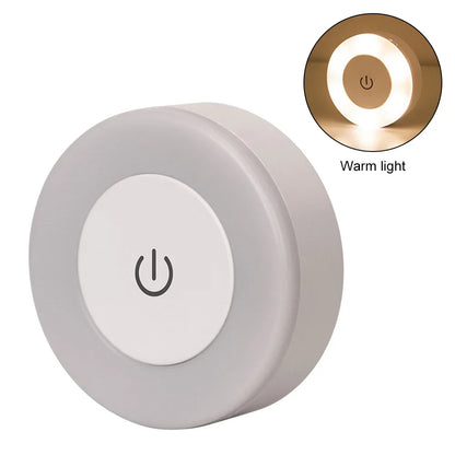 Energy Saving Led Touch Sensor Night Lights USB Rechargeable Magnetic Wall Light Room Aisle Bedroom Round Portable Night Lamp