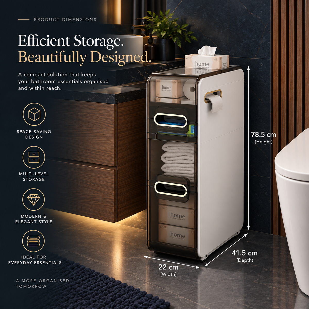 Slimline Bathroom Storage Cabinet