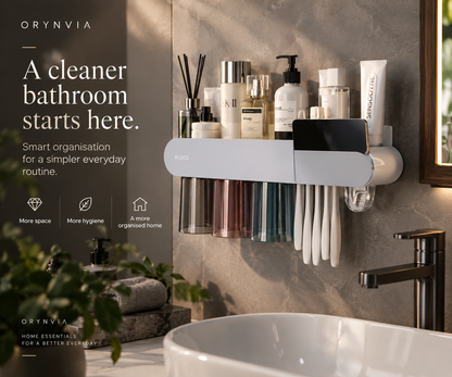Smart Magnetic Toothbrush Holder & Dispenser